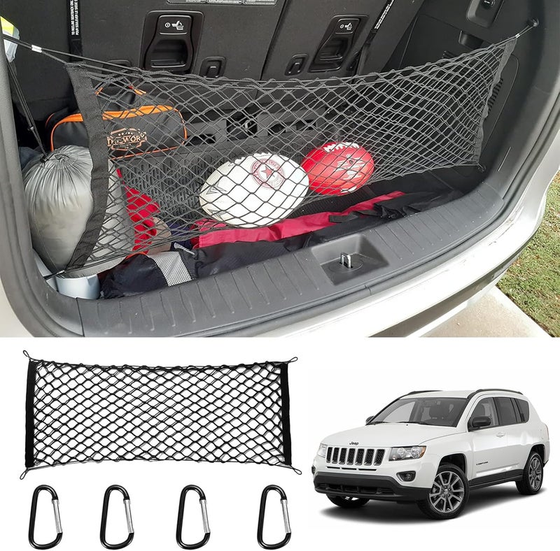 AuyNeas for Jeep Grand Cherokee Envelope Style Truck Bed Cargo Net - Fits 2013-2024 2025 2026 Grand Cherokee Accessories Cargo Net for Pickup Truck Bed - Heavy Duty Carabiners - Image 1